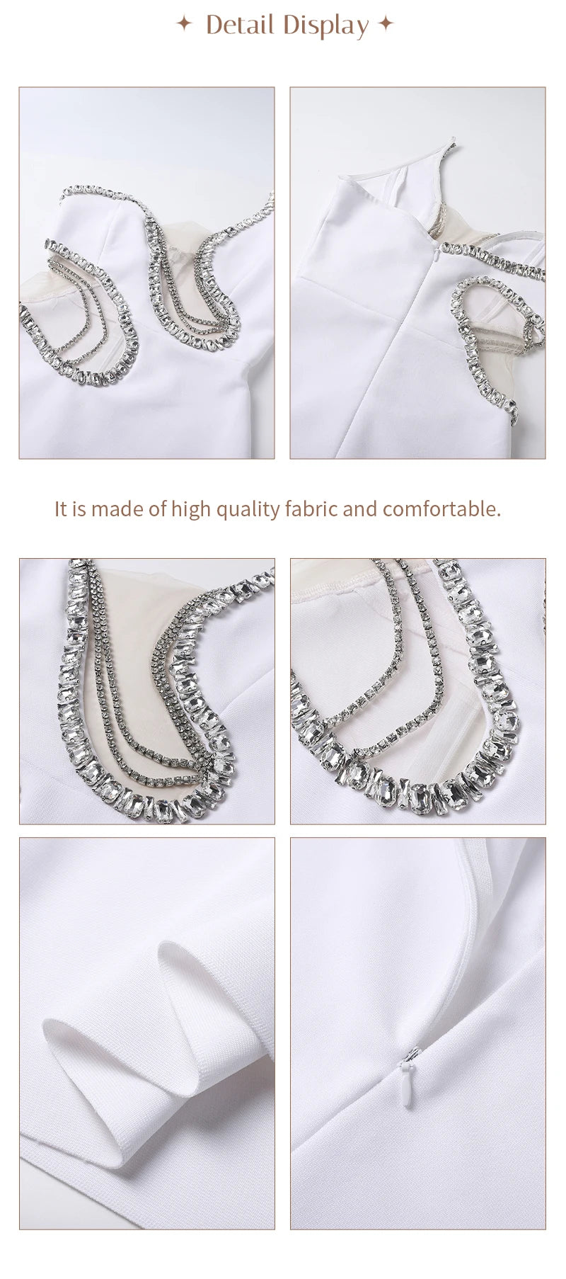 Women Mermaid Sexy White Sleeveless Bandage Long Dress Mesh Backless Strapless Diamonds Bodycon Party Evening Wedding Gowns