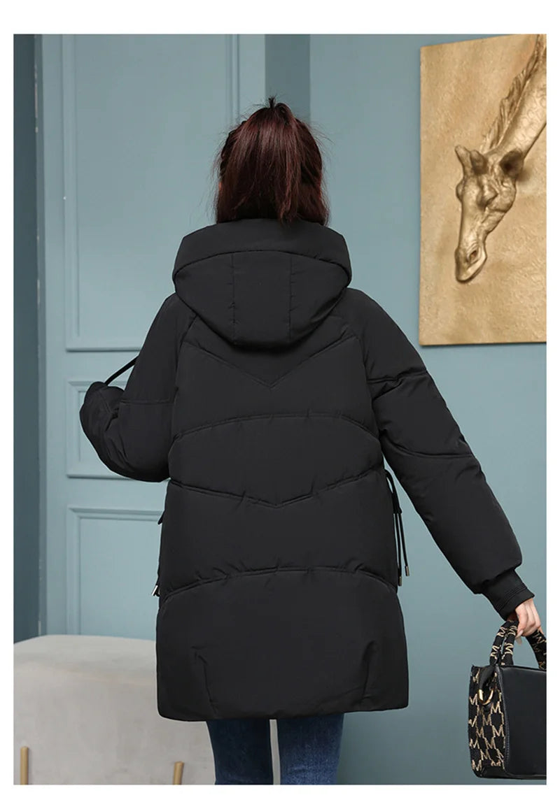 New Winter Women Jacket Coats Long Parkas Female Down Cotton Hooded Overcoat Thick Warm Jackets Windproof Female Outerwear