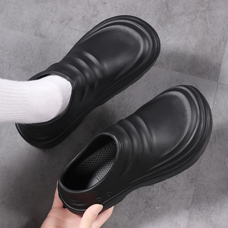 Work Shoes Waterproof, Oil-Proof, Non-Slip, Thick-Soled, Wear-Resistant, Special Soft-Soled Labor Protection Shoes for Kitchen C