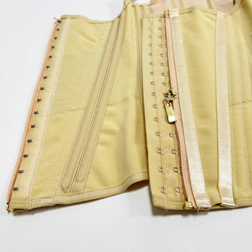 Body Shaper Shapewear Women Double Tummy Control Compression Waist Trainer Corset Adjustable Zipper and Hook-eyes Flat Belly