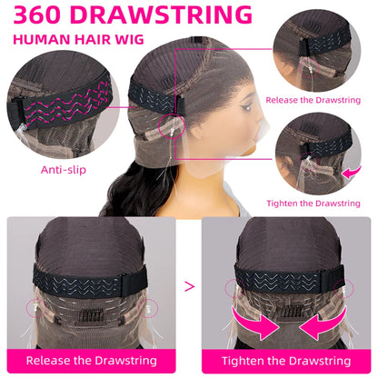 360 Full Lace Wig Transparent Body Wave Lace Frontal Wigs Human Hair Pre Plucked Brazilian Remy Hair Lace Front Wig For Women