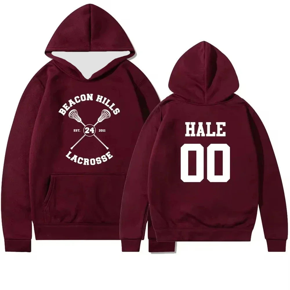Teen Wolf Hoodie Beacon Hills Stilinski 24 Lahey McCall Pullover Tv Show Hooded Sweatshirt Hooded Hip Hop Hoodies Streetwear Top