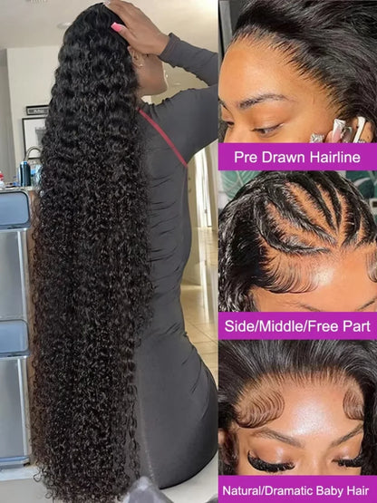 13x4 13x6 HD Lace Front Deep Wave Human Hair Wig 360 Lace Frontal Wigs 5x5 Closure 40 46 Inch 220% High Density Wig For Women