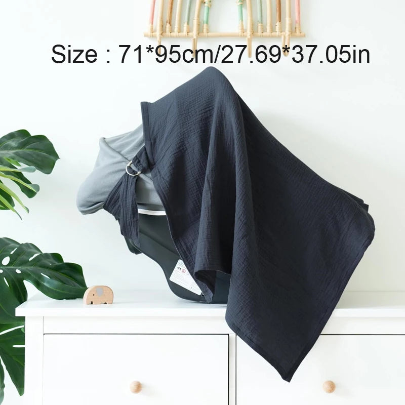 Soft Nursing Cover Muslin Breastfeeding Cover Portable 100% Cotton Breathable Baby Stroller Blanket Car Seat Cover 71*95cm
