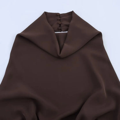 2025 summer new women's clothing casual fashion temperament simple slim design backless halter neck long dress