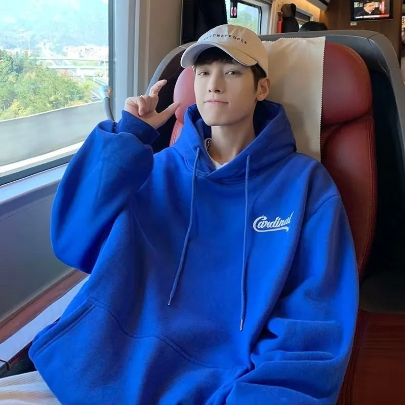 M-8XL Hoodie Men's Large Sweater Hoodie Loose Fashion American Classic Letter Printed Long Sleeve Double Shirt