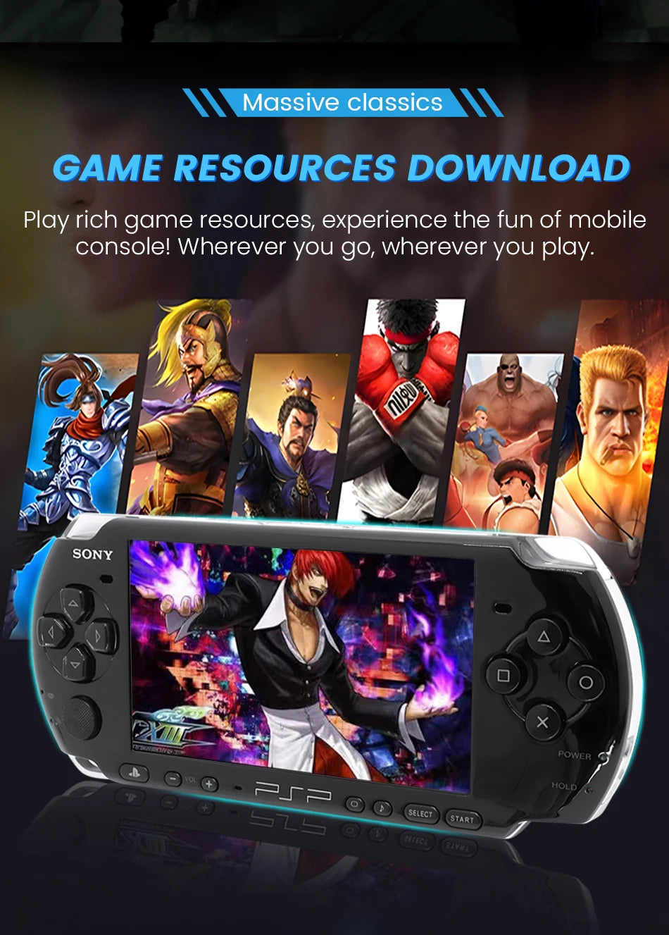 PlayStation PSP3000 Game Console (PSP-3006) PlayStation Handheld GBA Arcade Game Console+(Free Games) No UMD function