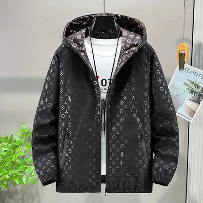 Spring 2025 Men's Thin Hooded Jacket Stylish Sun Protection Outerwear Youthful Male Casual Wear Comfortable Regular Length