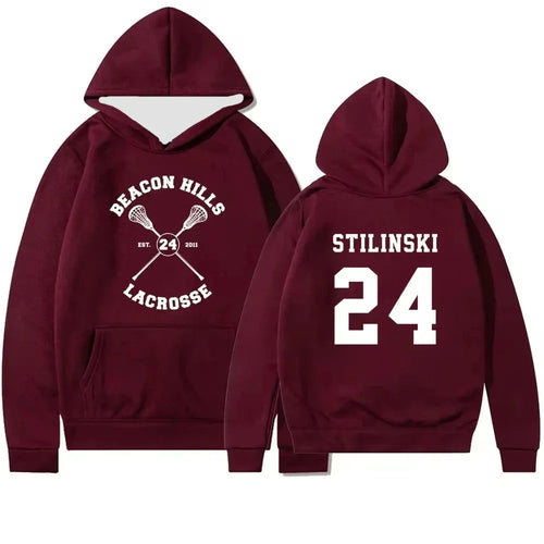 Teen Wolf Hoodie Beacon Hills Stilinski 24 Lahey McCall Pullover Tv Show Hooded Sweatshirt Hooded Hip Hop Hoodies Streetwear Top
