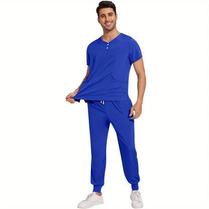 Ideal for Women in Pet Stores & Beauty SPA Spa Scrubs Top and Pants Women's and Men's 2-Piece Soft Scrubs Set