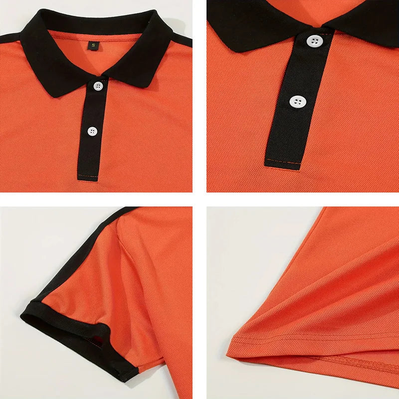 Summer men's short sleeved polo shirt business office lapel shirt Men's sports and casual top European and American plus size