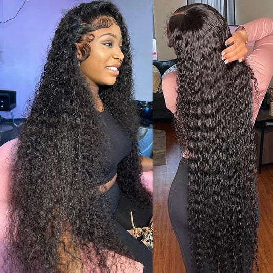 250 Density Deep Wave 13x6 Hd Curly Lace Front Human Hair Wigs 360 Pre Plucked Lace 13x4 Water Wave Lace Frontal Wigs For Women