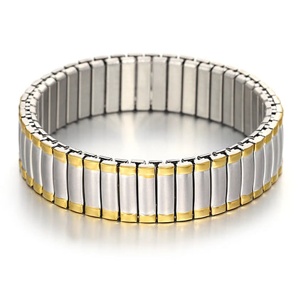 Freetry 18K Gold Plated Stainless Steel Adjustable Bracelet Fashion Elastic Metal Bracelet Trendy Jewelry Accessories Official
