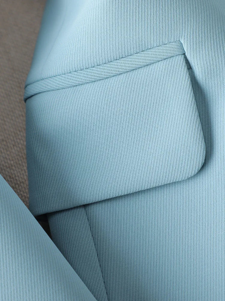 Fashion Women Casual Blazer Ladies Pink Black Blue Coffee Long Sleeve Single Button Female Jacket For Autumn Winter