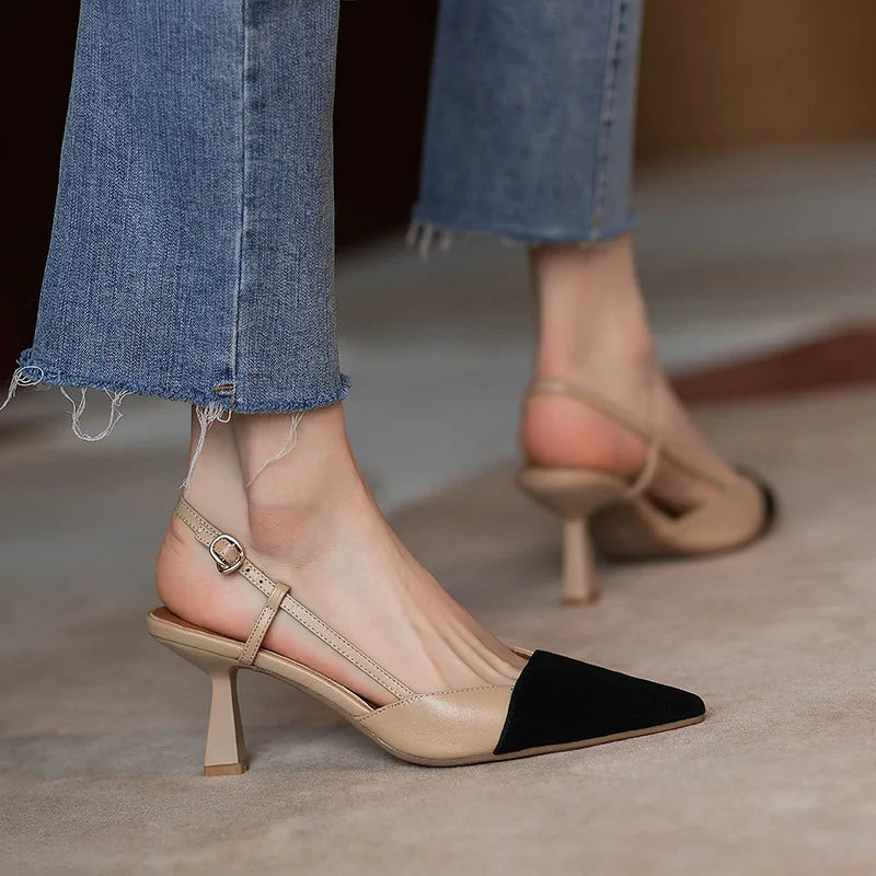 2025 New Arrival High Heels Summer Fashion Buckle Pointed Heel Sandals Women Comfort Simplicity Stilettos Sandalias De Mujer 40