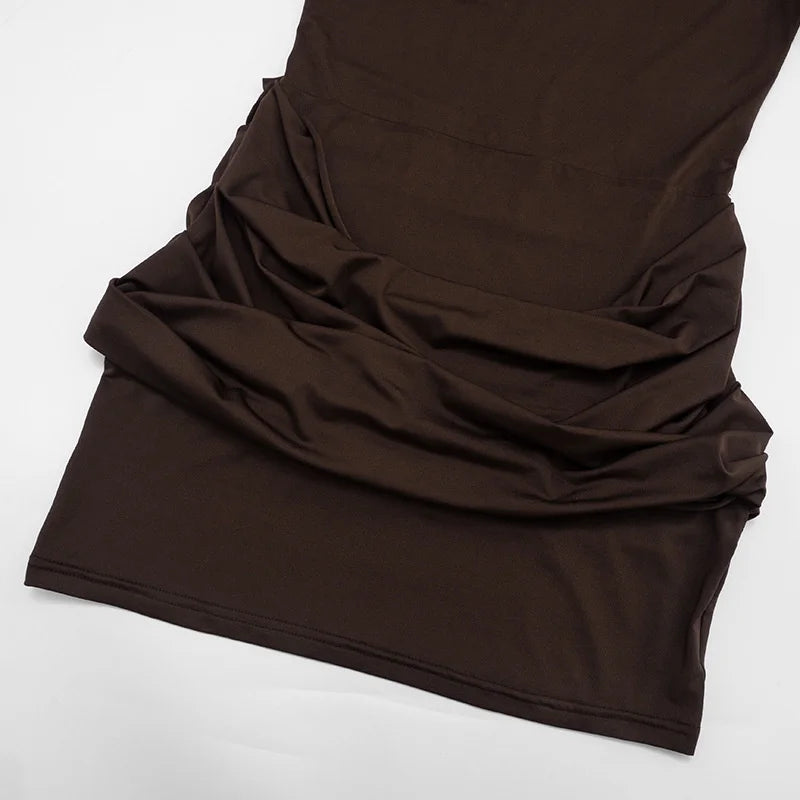 Mozision Long Sleeve Ruched Sexy Mini Dress Women Autumn Winter New Elegant High Waist Bodycon Club Party Dresses Female