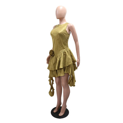 Womens Dresses Irregular Elegant Party Dresses Female Clothing Flower Prom Evening Dresses Wedding Guest Woman Dress HXY269