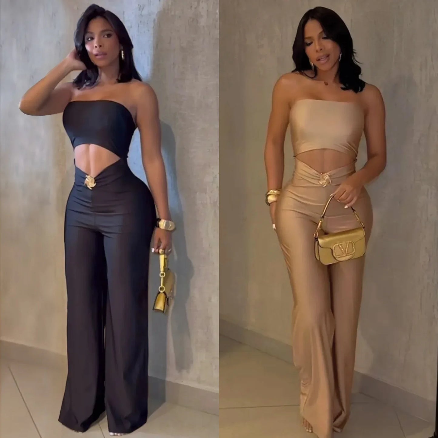 FAGADOER Sexy Hollow Out Bodycon Jumpsuit for Women Solid Color Sleeveless Backless Rompers Female Streetwear Overalls 2026 New