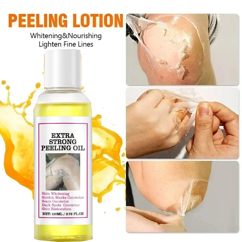 Yellow Peeling Lotion Oil 100% Organic Bleaching Dark Skin Exfoliating Whitening Nourishing Hyaluronic Acid Moisturiz Body Scrub