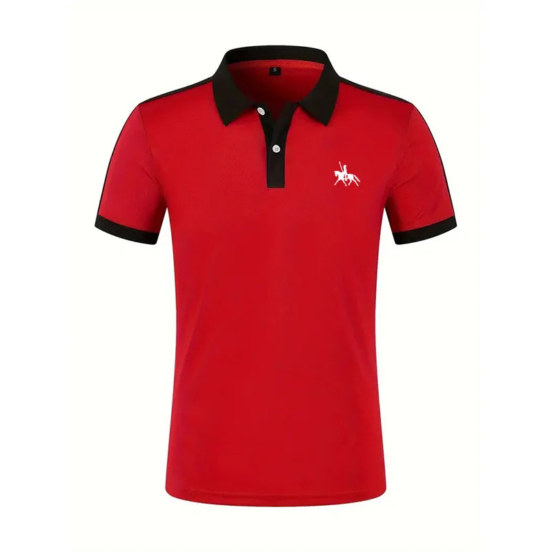 Summer men's short sleeved polo shirt business office lapel shirt Men's sports and casual top European and American plus size