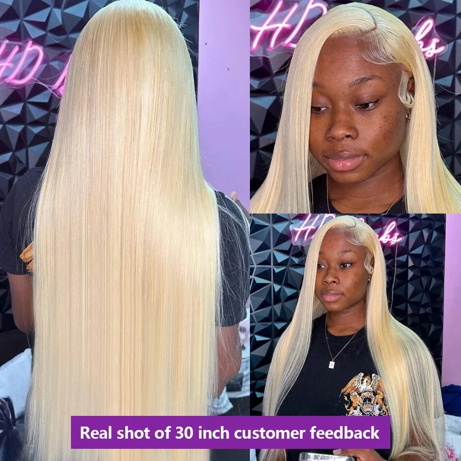 13x6 Hd Transparent Lace Frontal Wig Human Hair 30 Inch Blonde Straight Lace Front Wigs Human Hair 613 Bone Straight Colored Wig