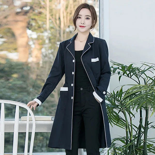 Beauty Salon Work Wear High Quality Spa Uniforms Tattooist Work Clothing Lab Coat Summer Purple Long Sleeve Scrubs Uniform New