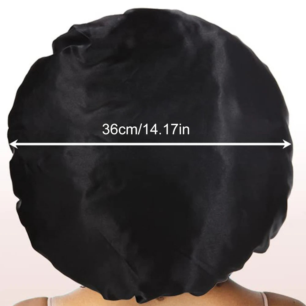 Silk Satin Hair Cap For Sleeping Bonnets For Women Round Haircare Women Headwear Night Hat Reversible Head Cover