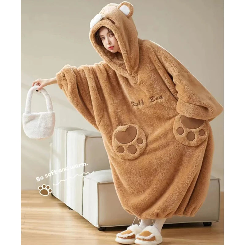 WOSTAR Winter soft Sherpa blanket with sleeves Pocket Hooded wearable Blankets Ultra Plush Outdoor Warm Flannel hoodie Blanket