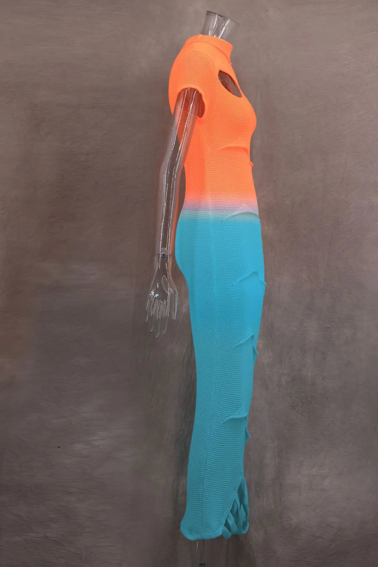 VEITCHE Fashion O-Neck Knitted Sweater Women Dress Pullover Sexy Gradient color Long dress 2025 & 2026 New Spring Summer Maxi Dresses