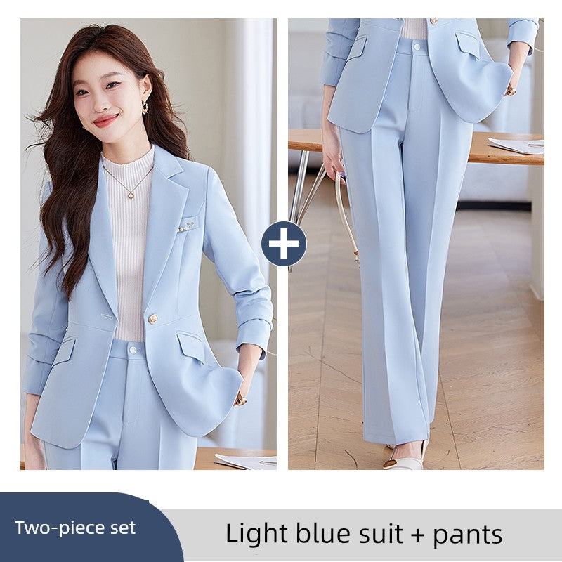 Blue Suit Female Spring & Fall 2025 New Arrival K-style Elegant Casual Suit Jacket Female Fancy Business Wear