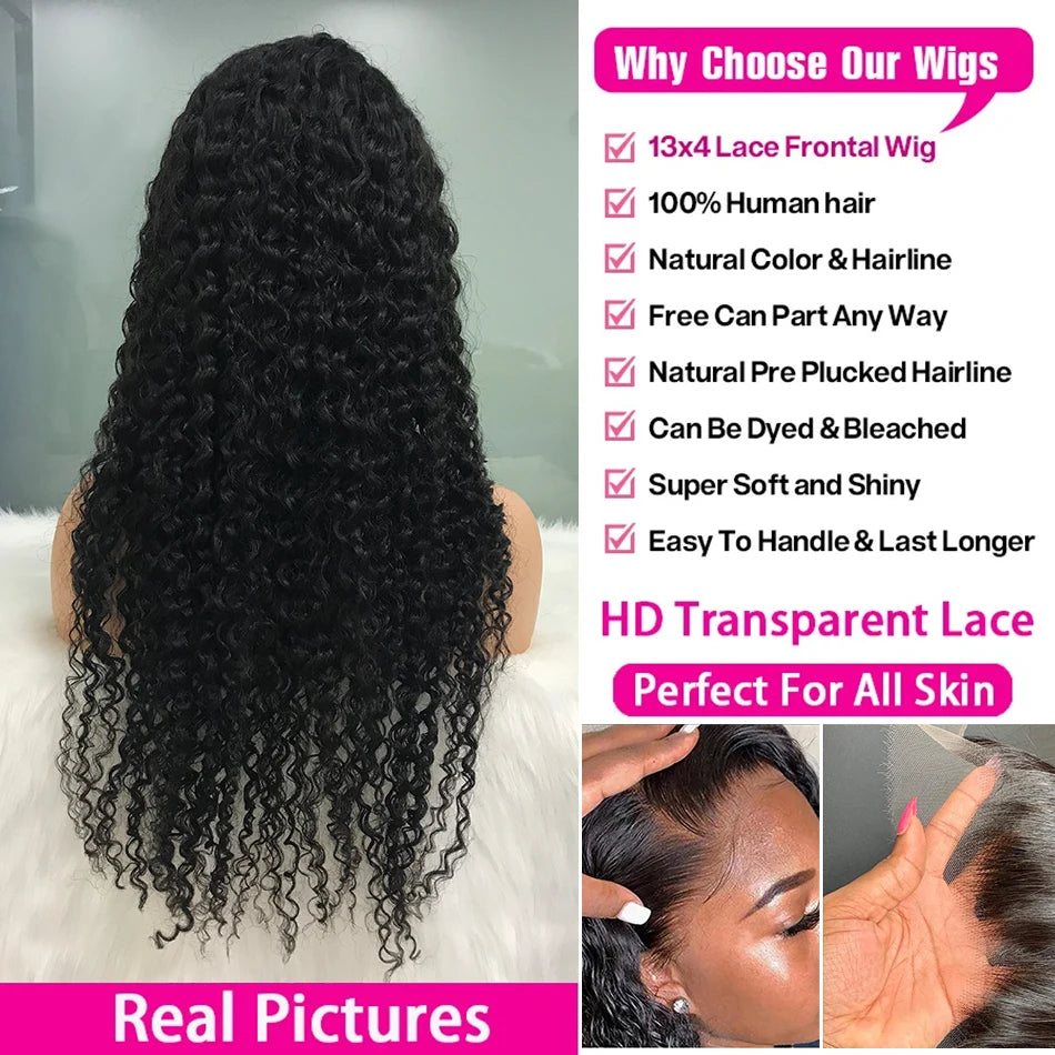 30 40 Inch 13x6 Hd Curly Lace Front Human Hair Wigs Brazilian For Black Women Preplucked 13x4 Deep Wave Frontal Wig Wet And Wavy