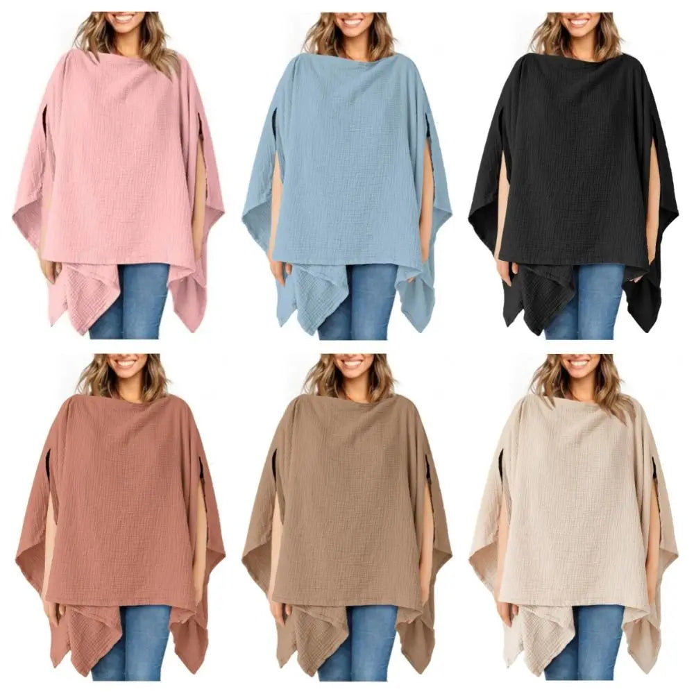 Solid Color Maternal Nursing Covers 2 in 1 Comfortable Breastfeeding Blanket Anti-Exposure Soft Feeding Clothes Outdoor