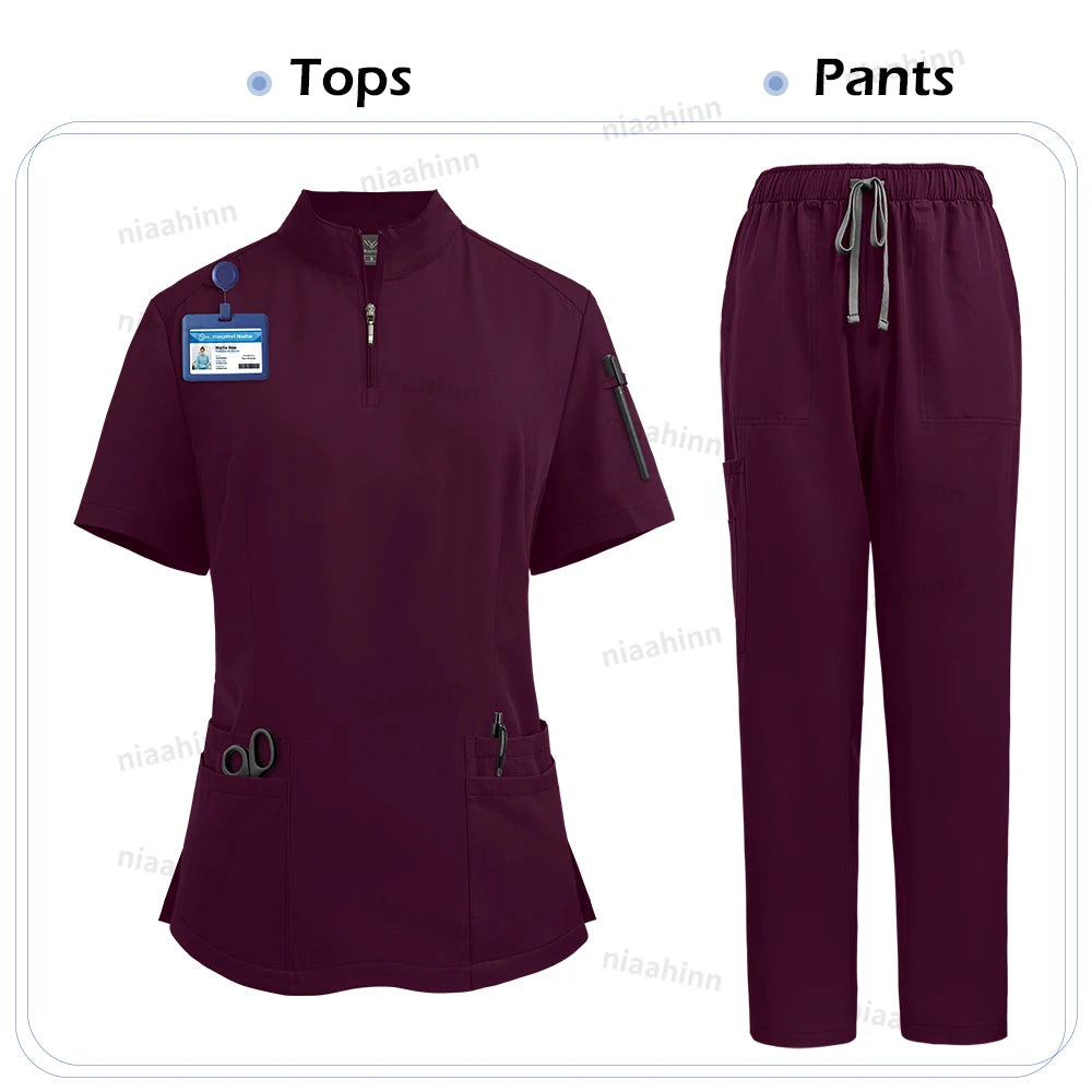 Clinical Uniform Woman Nursing Articles Hospital Surgical Gowns Dental Nursing Medical Blouse Pants Work Wear Doctor Nurse Scrub