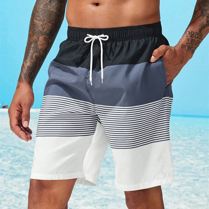 Sea Beach Casual Classic Stripe Beach Shorts For Men Loose Breathable Quick Dry Sport Board Short Summer Fashion New Short Pants