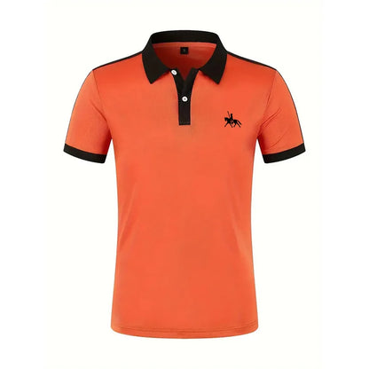 Summer men's short sleeved polo shirt business office lapel shirt Men's sports and casual top European and American plus size