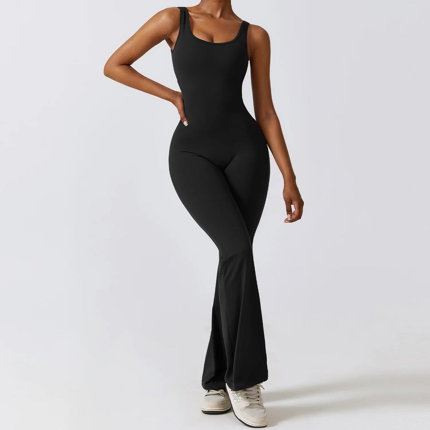 Sexy Back V Jumpsuit Yoga One-piece Suit Women Gym Set Sleeveless Yoga Rompers Backless Sportswear Women's Workout Bodysuits