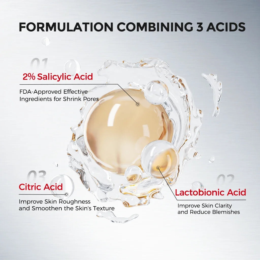 Salicylic Acid 2% Face Serum: Niacinamide + Centella Extract, Aids Blemish Soothing, Pore Refining & Oil Regulation