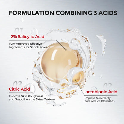 Salicylic Acid 2% Face Serum: Niacinamide + Centella Extract, Aids Blemish Soothing, Pore Refining & Oil Regulation