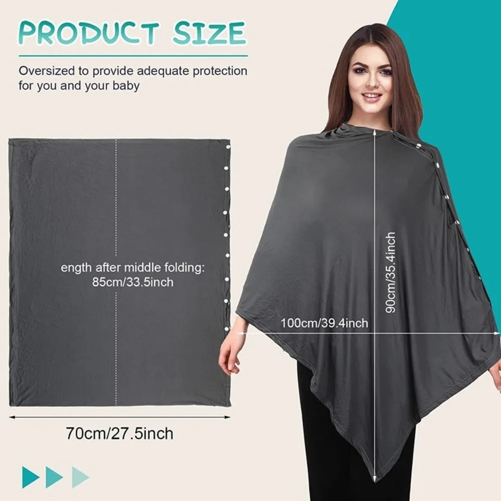Comfortable Maternal Nursing Covers Button Anti-Exposure Breastfeeding Blanket Adjustable Stroller Blanket Nursing Scarf Outdoor