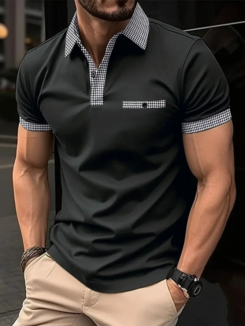 Summer New High-quality Men's Short-sleeved POLO Shirt Cool Breathable Business Casual Sweat POLO Shirt Men's Short-sleeved Tops