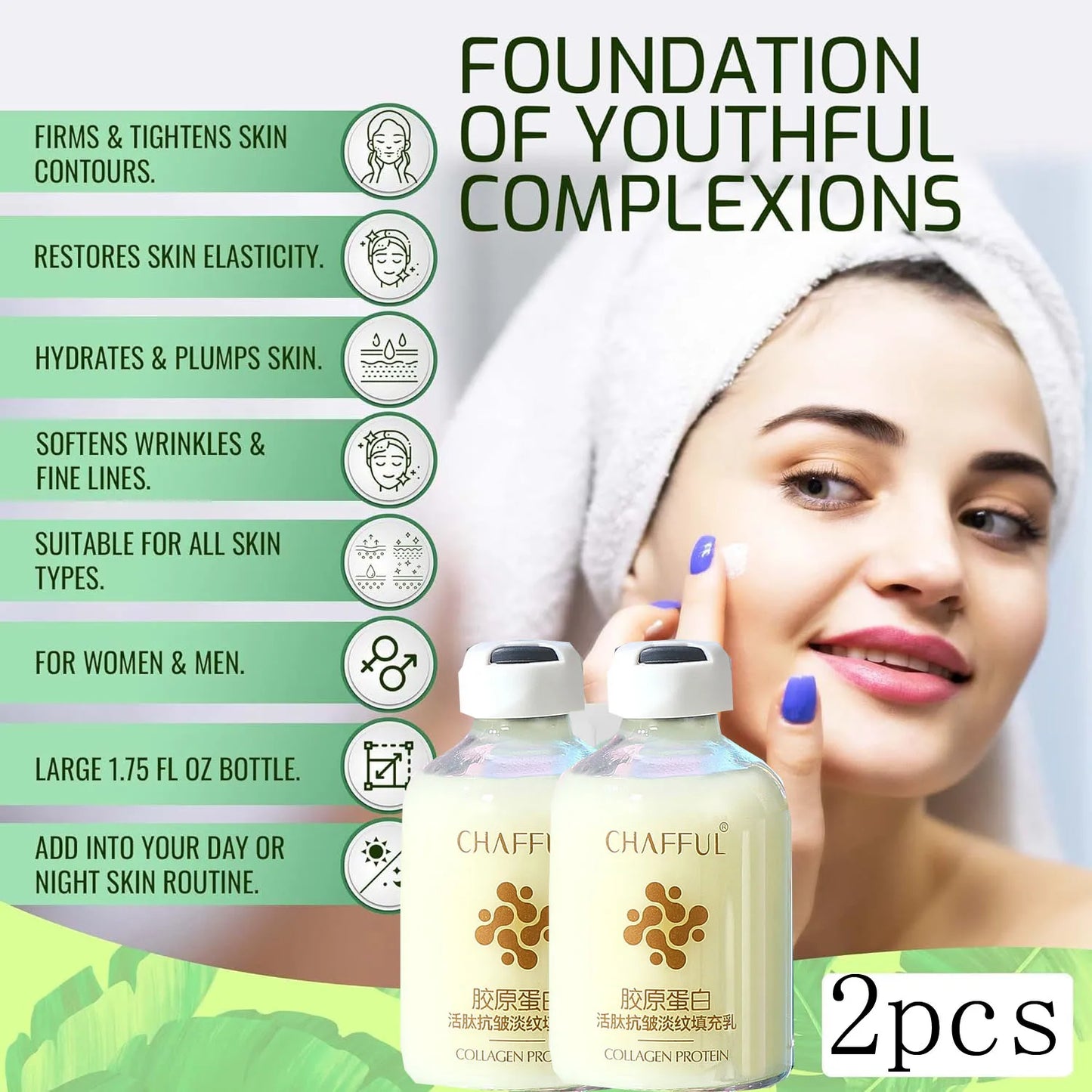 2pcs Collagen Face Serum skincare Facial Essence Liquid Firming Moisturizing Nourishing Facial Serum Skin Care