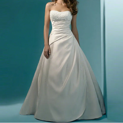 Wedding Dresses Classic Design Perfect A line Strapless Robe De Mariage Vestido De Noiva bridal gown