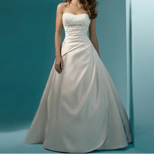 Wedding Dresses Classic Design Perfect A line Strapless Robe De Mariage Vestido De Noiva bridal gown