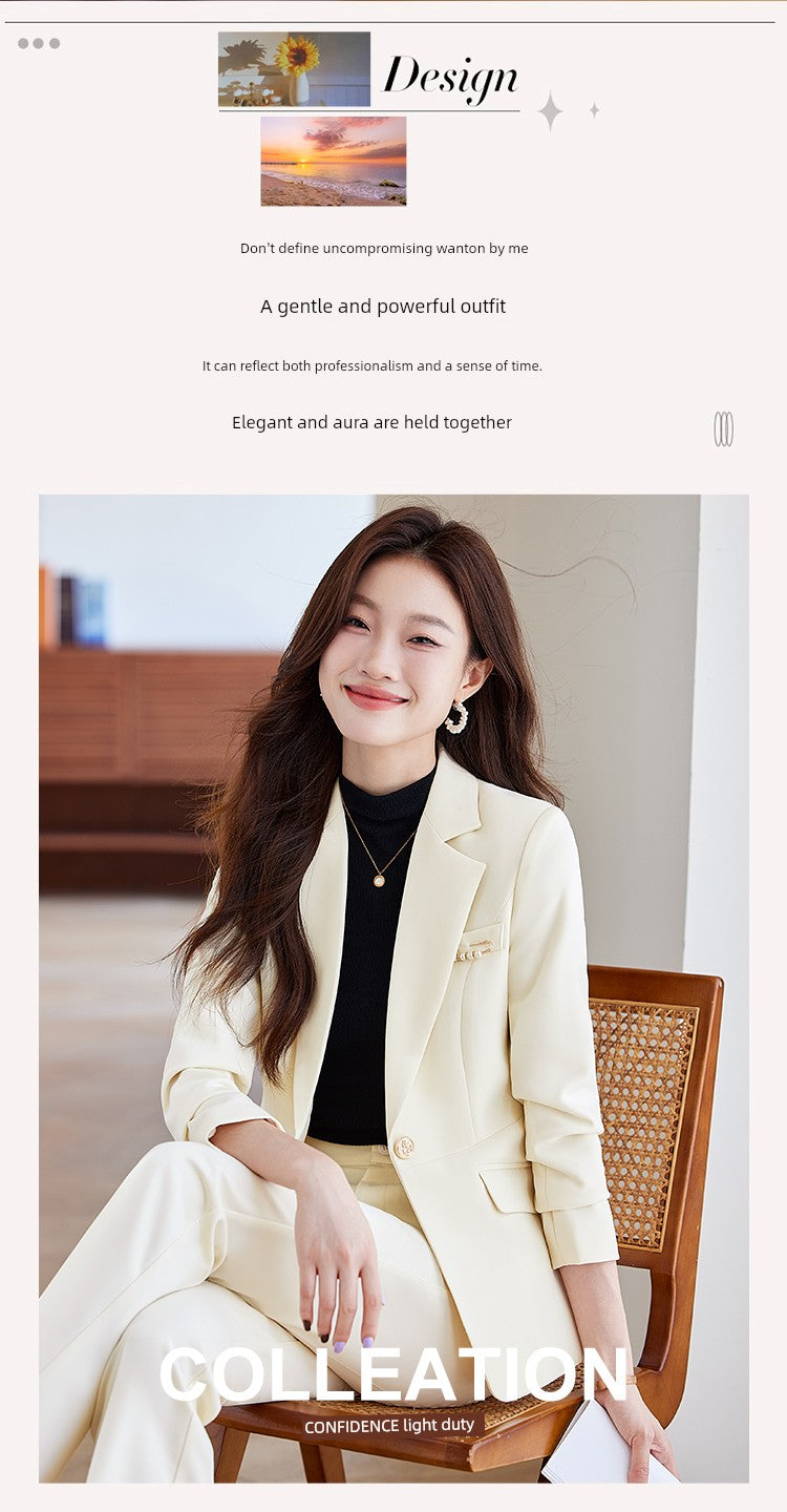 Blue Suit Female Spring & Fall 2025 New Arrival K-style Elegant Casual Suit Jacket Female Fancy Business Wear