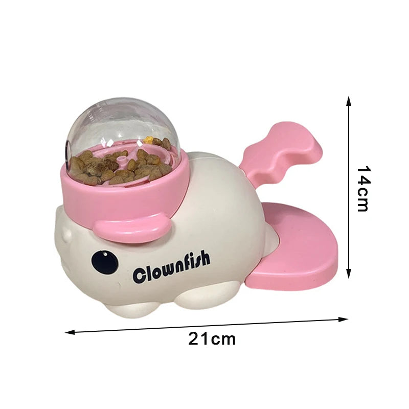 【E】Pet Snack Feeder Dog Food Dispenser Automatic Feeder Puppy Cartoon Duck Whale Design Used To Train Cats Accessories Supplies
