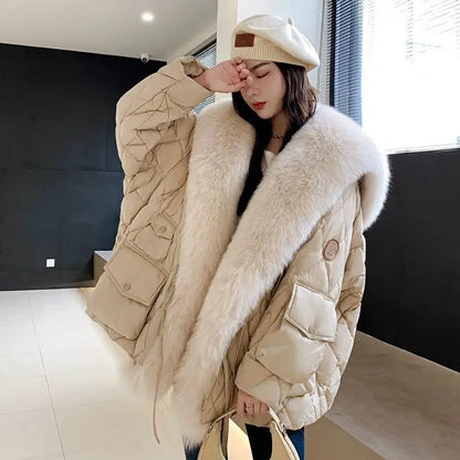 Women’s Color-coded Casual Trendy Simple Luxury Turn-down Collar Long Sleeve Quilted Jackets Female Coats Parkas Clothes Tops