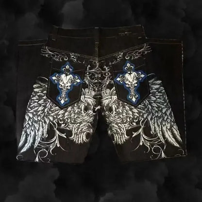 Y2K Best Selling Explosions Men and Women With Retro Embroidery Baggy Jeans Harajuku Rock Hip-Hop Casual Joker Wide Trousers