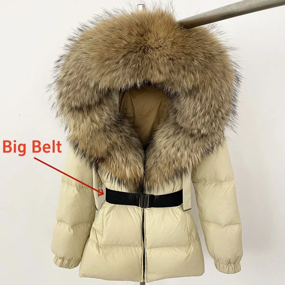 OFTBUY Winter Clothing Puffer Jacket Women Real Fox Fur Hooded Thick Warm 90% White Duck Down Coat Female Parkas Waterproof
