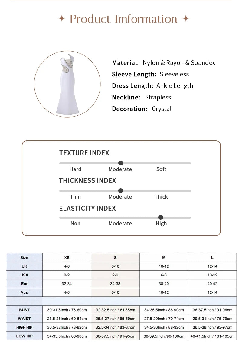 Women Mermaid Sexy White Sleeveless Bandage Long Dress Mesh Backless Strapless Diamonds Bodycon Party Evening Wedding Gowns