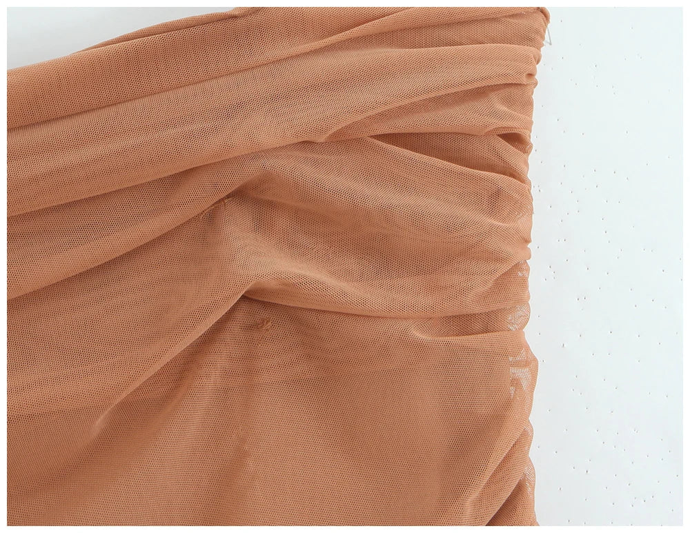 Womens Dress Mesh Ruched Slim Fit Long Spaghetti Strap Elegant Dress Must Have For Elegant Parties And Evening Banquets